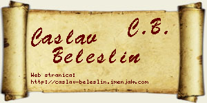 Časlav Beleslin vizit kartica